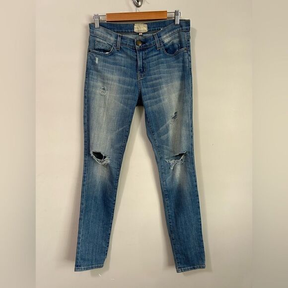 Current/Elliott The Ankle Skinny Driftwood Destroy Jeans - Picture 1 of 9